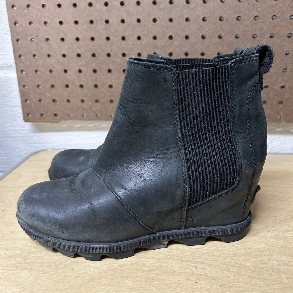SOREL Joan of Arctic Wedge II Chelsea Ankle Boot Womens US 8 Black NL3022-010